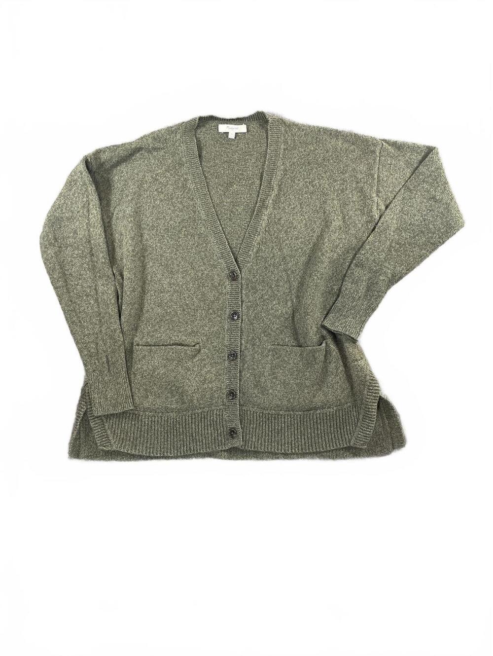 Madewell Women's Olive Green Button-Up Landscape Cardigan Sweater Size XS ($75)